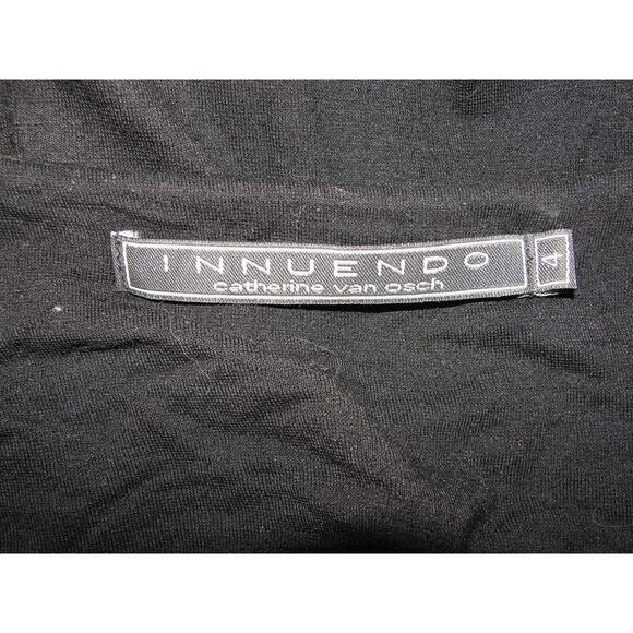 INNUENDO Catherine Van Osch Black Drape Neck Beaded Belt At Waist Dress Size 4 - Picture 6 of 6